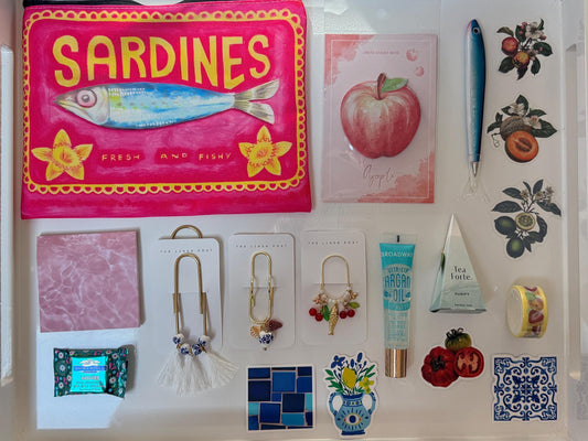 Planner Gift Box Summer Stationery Set with Clips, Pens & Cozy Extras, limited quantities