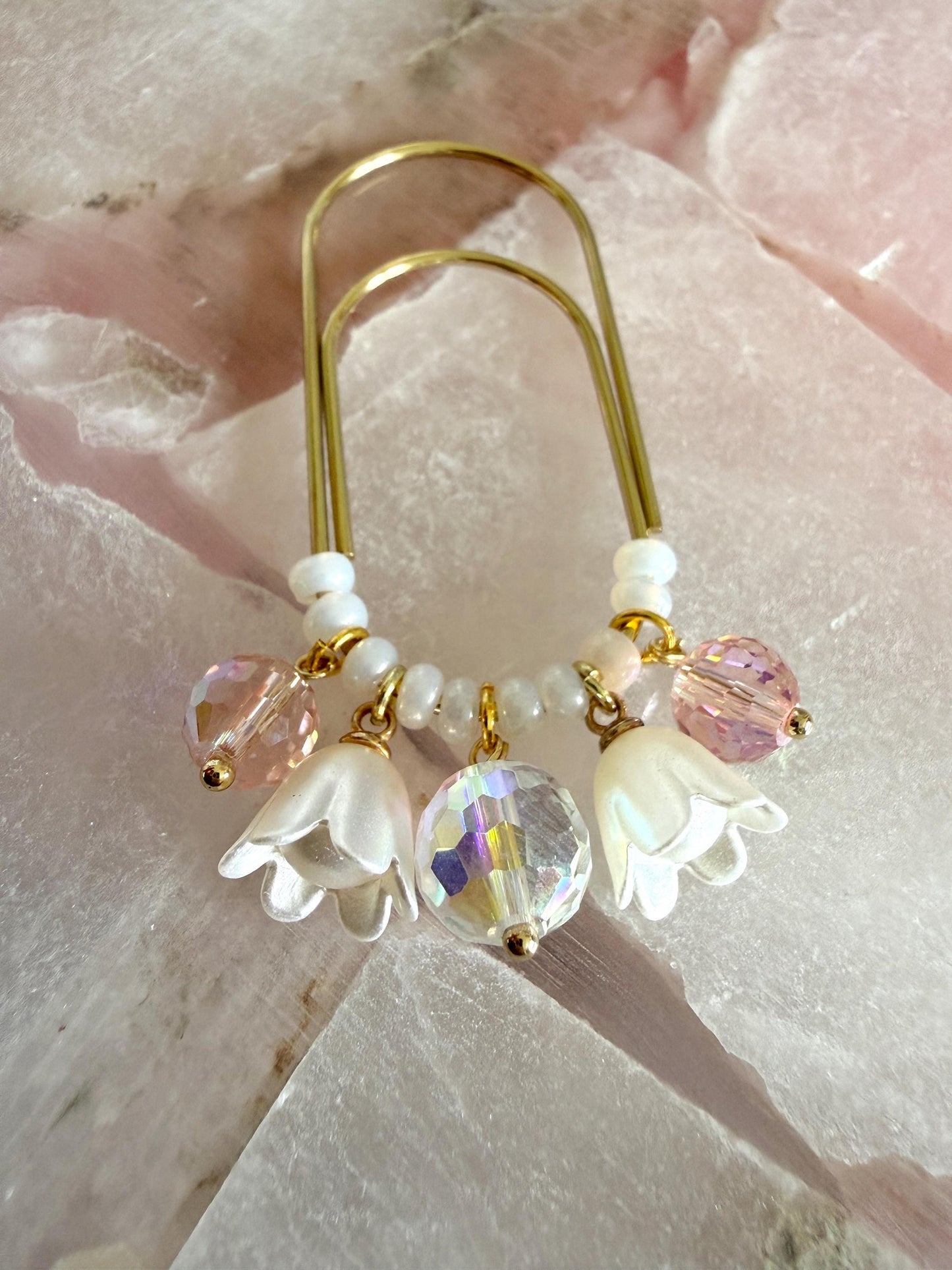 Planner Paper Clip: Floral Glass Beads - Cute Journal Accessory