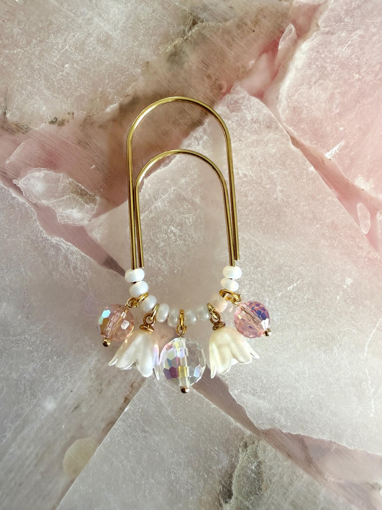 Planner Paper Clip: Floral Glass Beads - Cute Journal Accessory