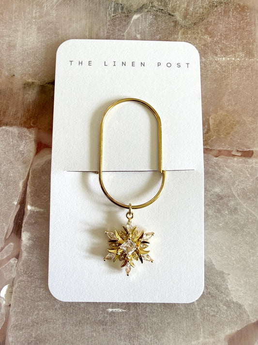 Gold Snowflake Planner Clip