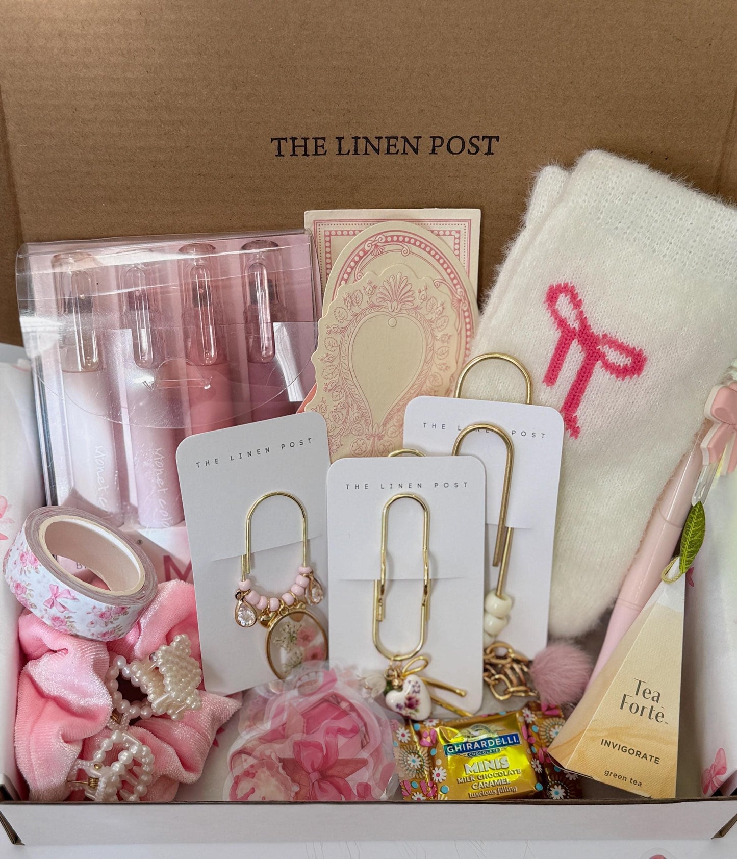 Planner Gift Box: Pink Stationery Set with Clips, Pens & Cozy Extras (Limited)