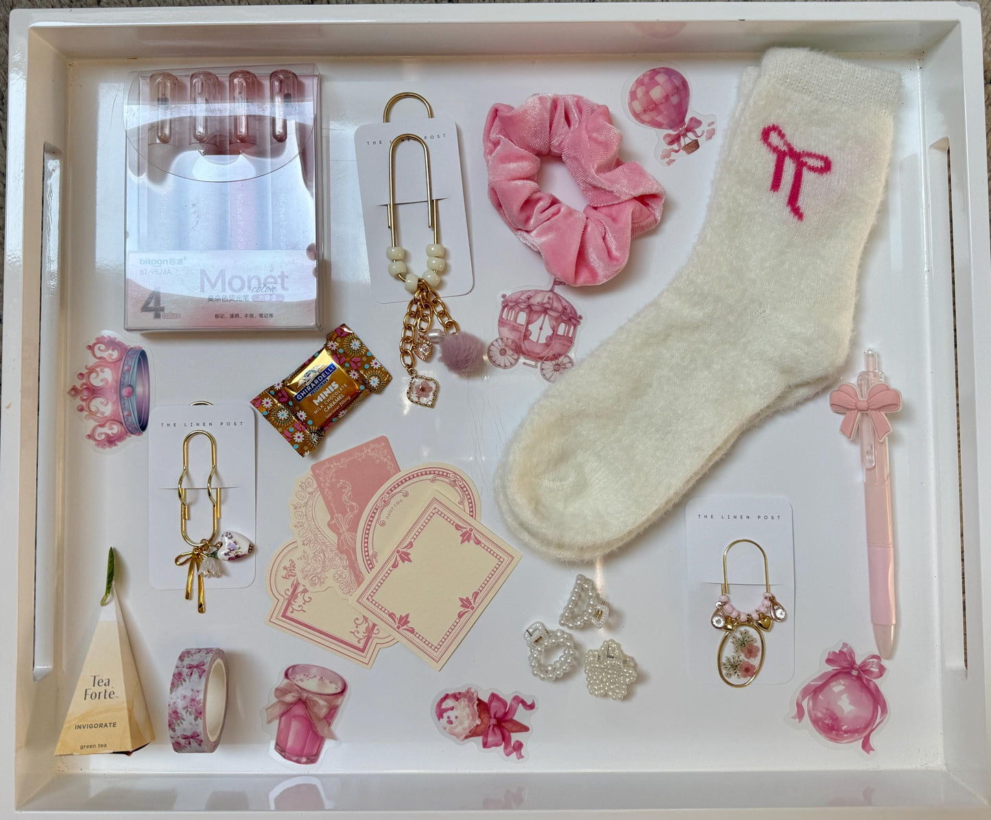 Planner Gift Box: Pink Stationery Set with Clips, Pens & Cozy Extras (Limited)