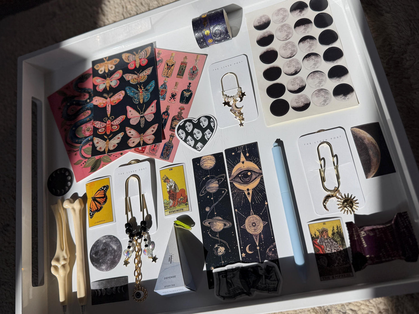 Planner Gift Box celestial gothic Stationery Set with Clips, Pens & Extras, limited quantities, dark academia vibe