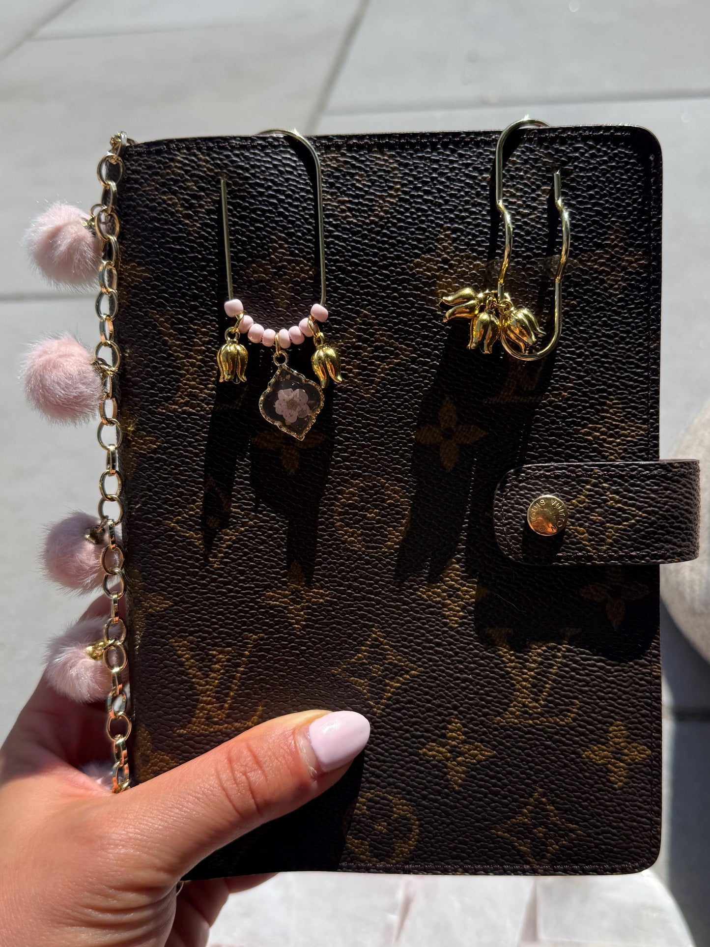 pen holder summer journal accessories, pen holder charm, floral planner charms