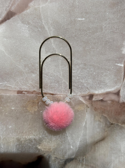 Pink Pom Pom Planner Clip
