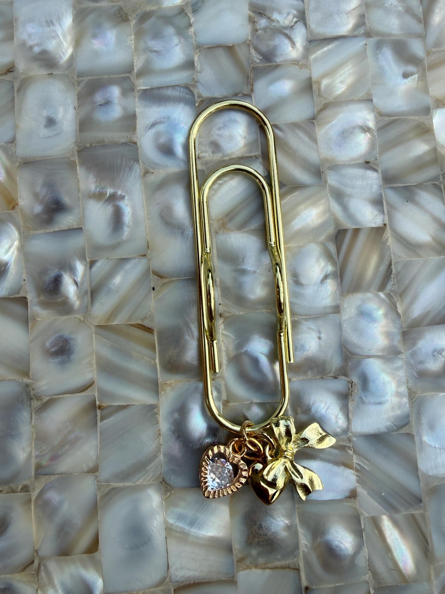 Set of 2 planner accessories, pen holder, planner clips, summer journal accessories, pink charm, heart planner charms cute charm gold charm