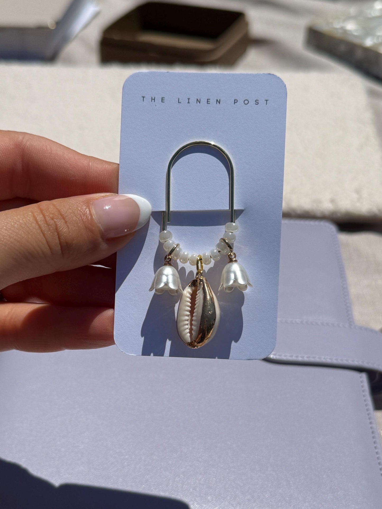 Planner accessories, planner paper clip, planner clips, summer journal accessories, seashell planner charms cute charm gold charm floral