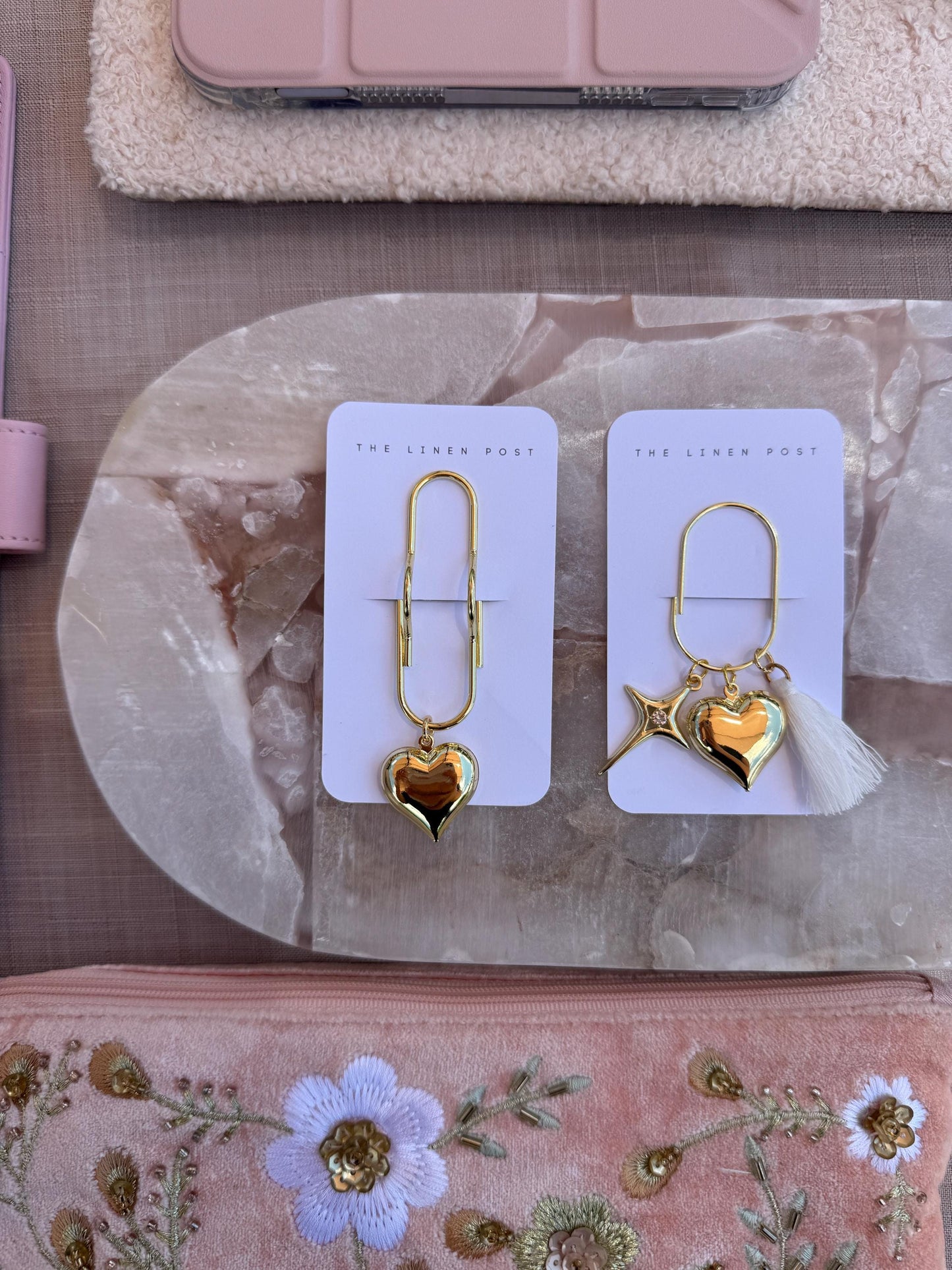 Planner paper clip, Planner charms, jumbo paper clip for notebook, Journal, decor, planner, decor, stationary charms, Gold planner