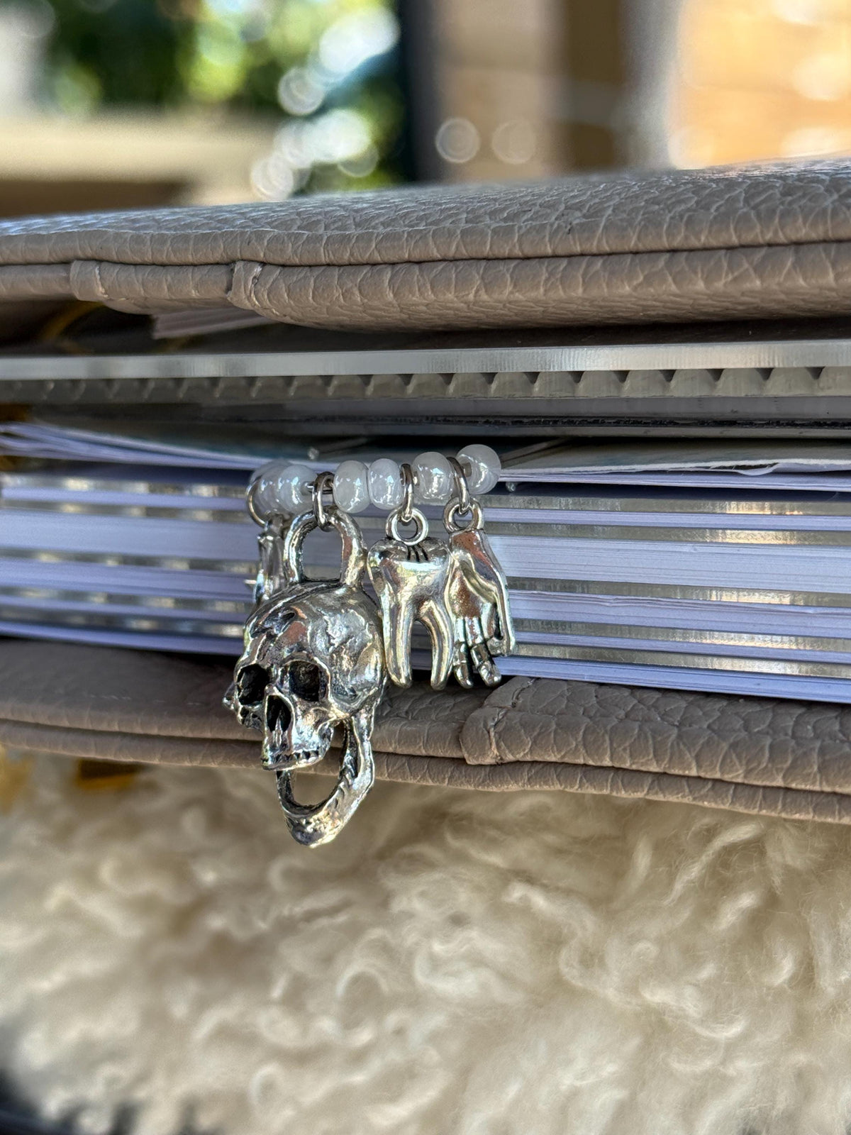 Silver Skull Halloween Planner Clip
