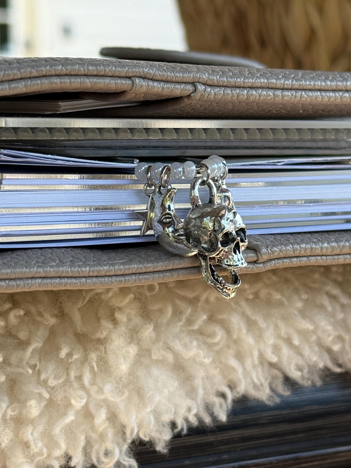 Silver Skull Halloween Planner Clip