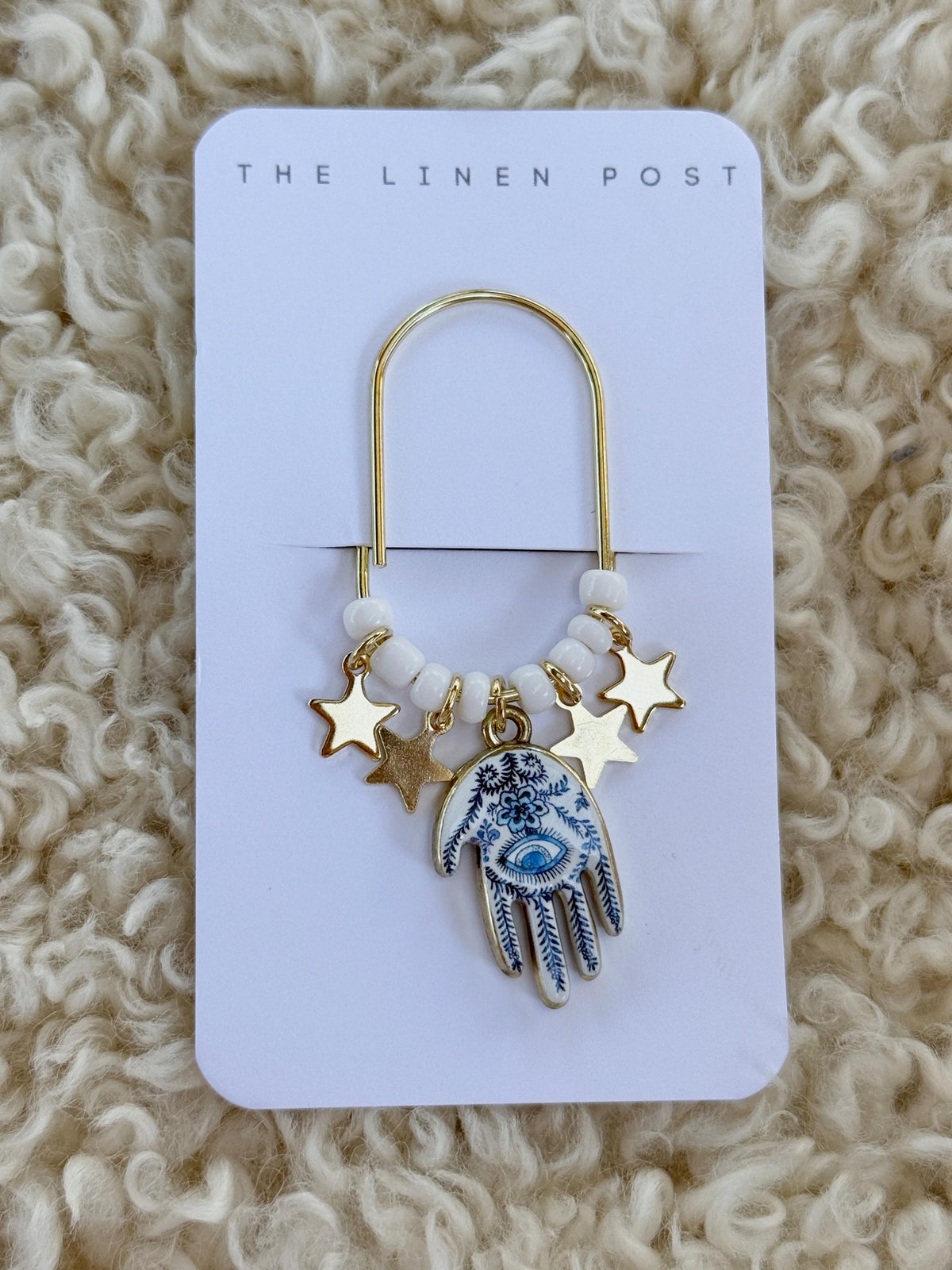 Blue Hamsa & Star Planner Clip