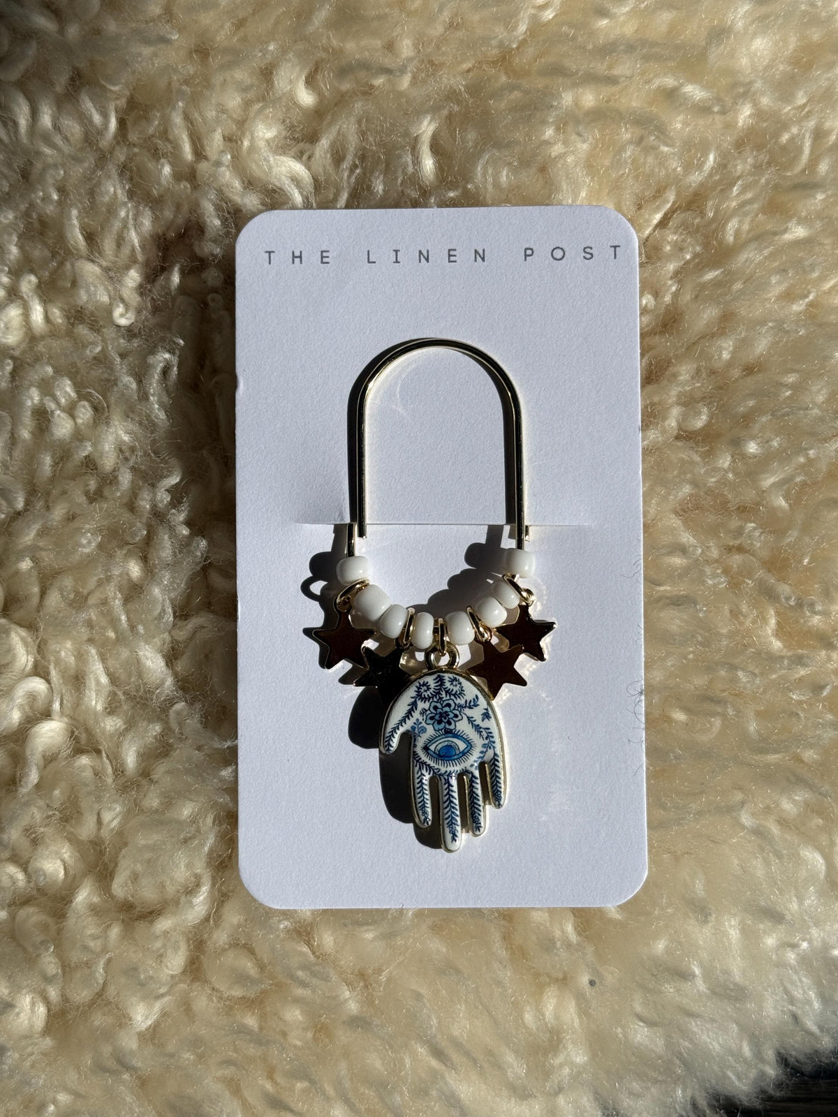 Blue Hamsa & Star Planner Clip