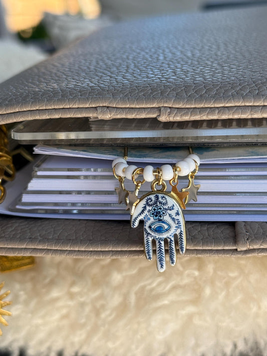 Blue Hamsa & Star Planner Clip