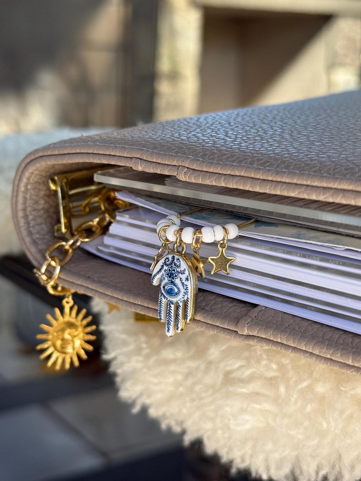 Blue Hamsa & Star Planner Clip
