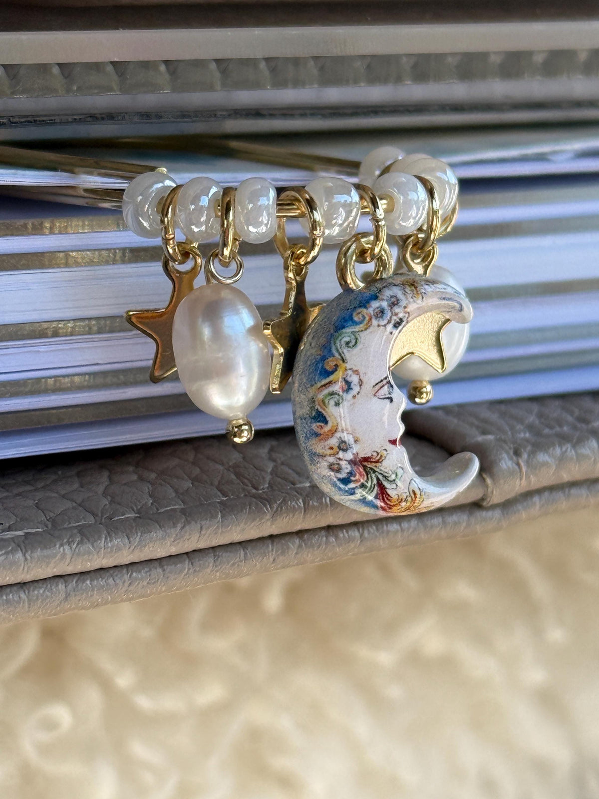 Gold Moon & Pearl Planner Clip