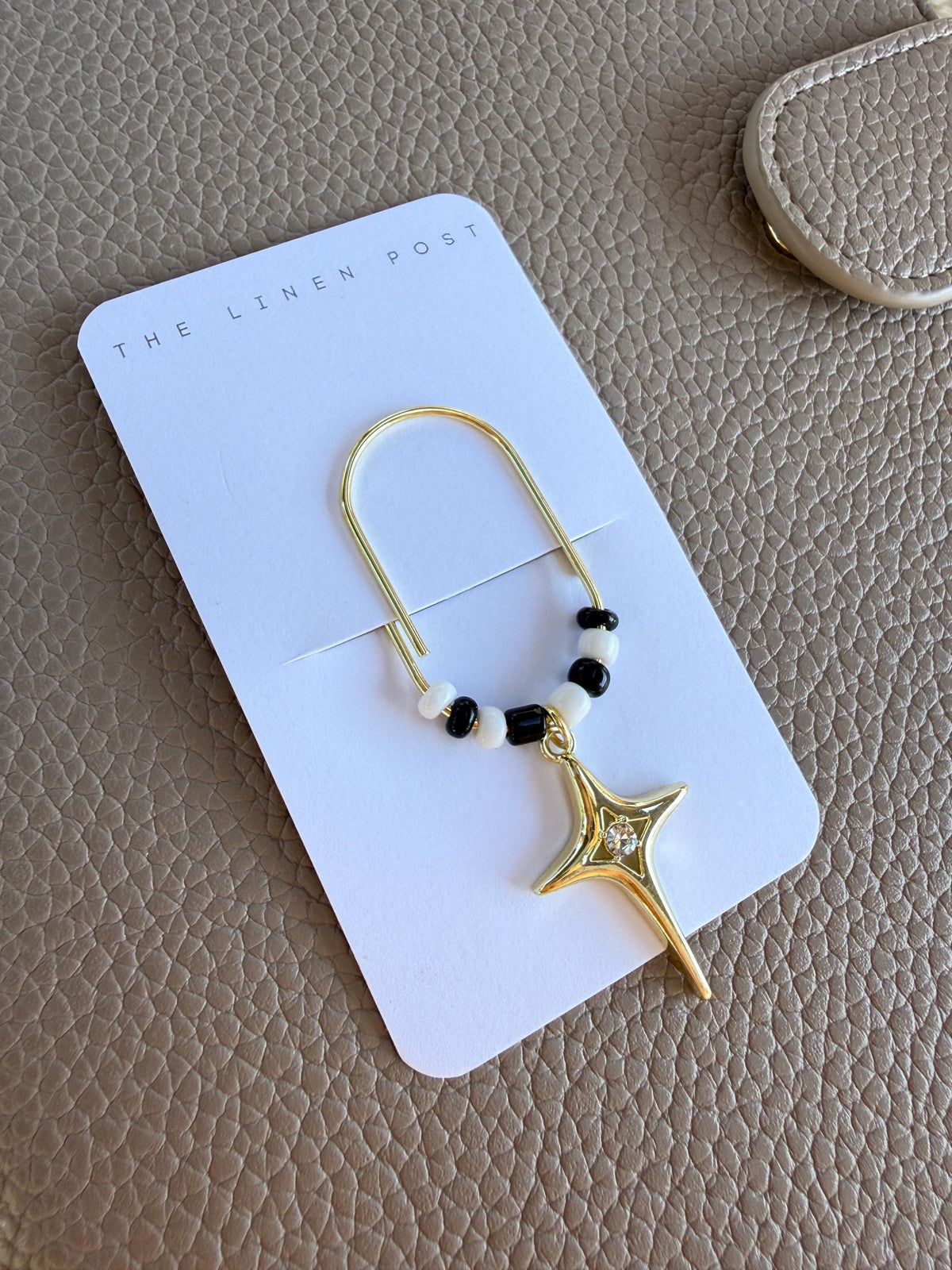 Black & White Star Planner Clip