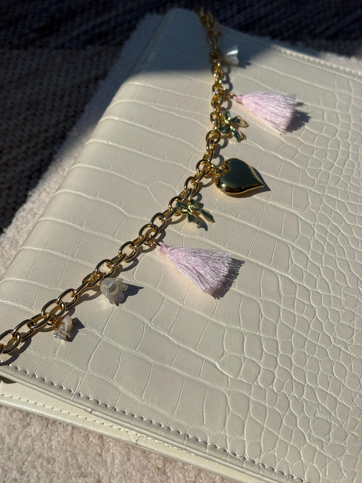 Pink Heart Planner Chain