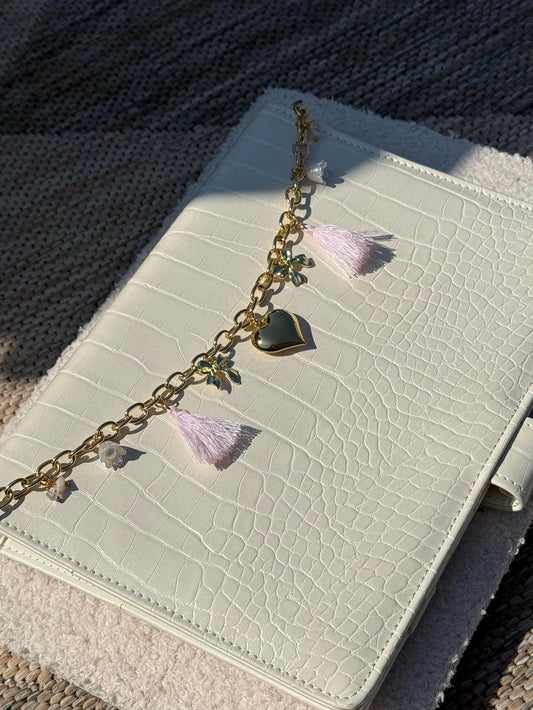 Pink Heart Planner Chain