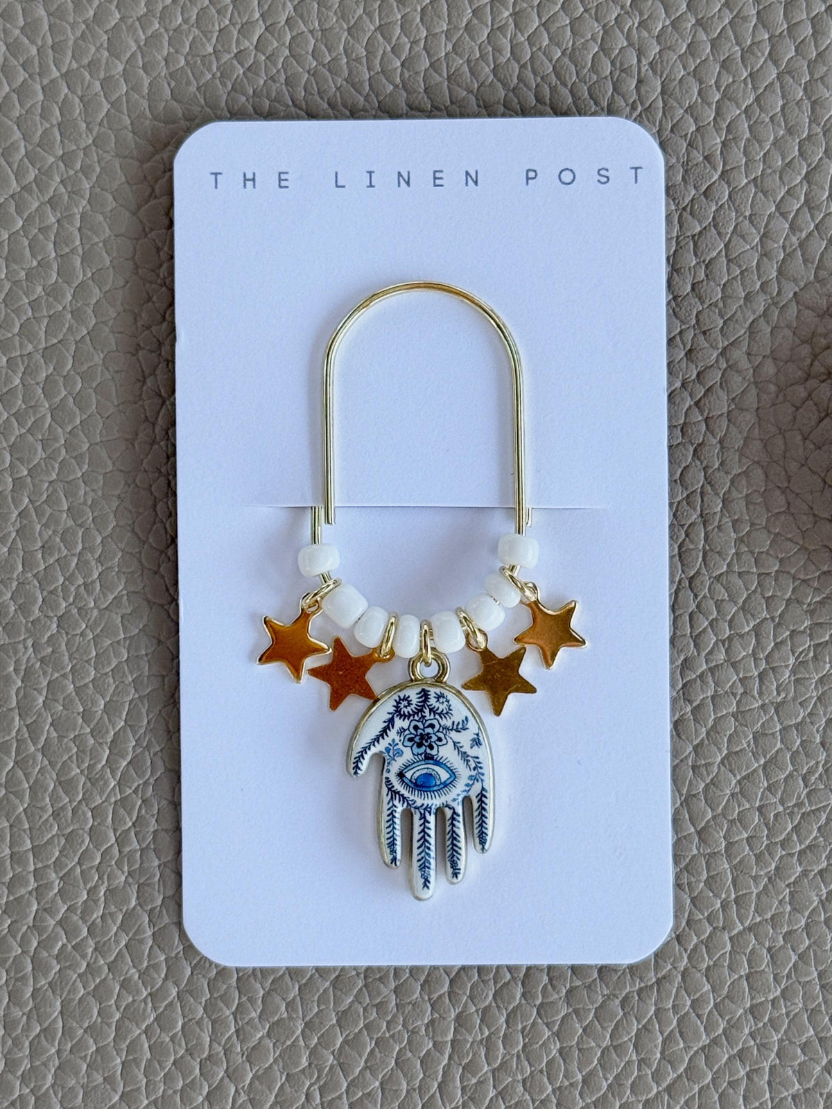 Blue Hamsa & Star Planner Clip