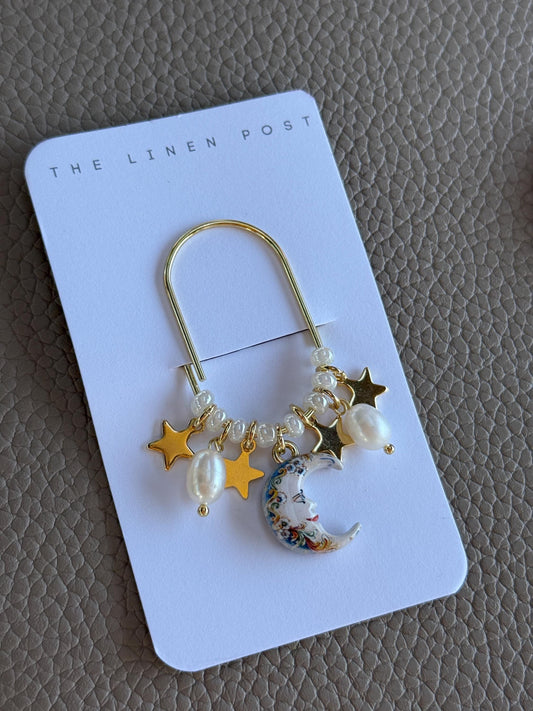 Gold Moon & Pearl Planner Clip