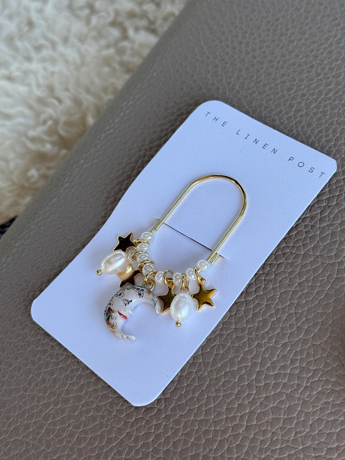 Gold Moon & Pearl Planner Clip