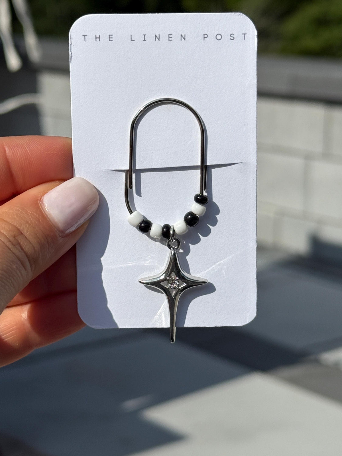 Black & White Star Planner Clip