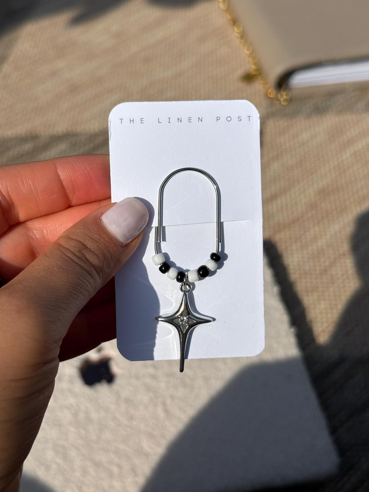 Black & White Star Planner Clip