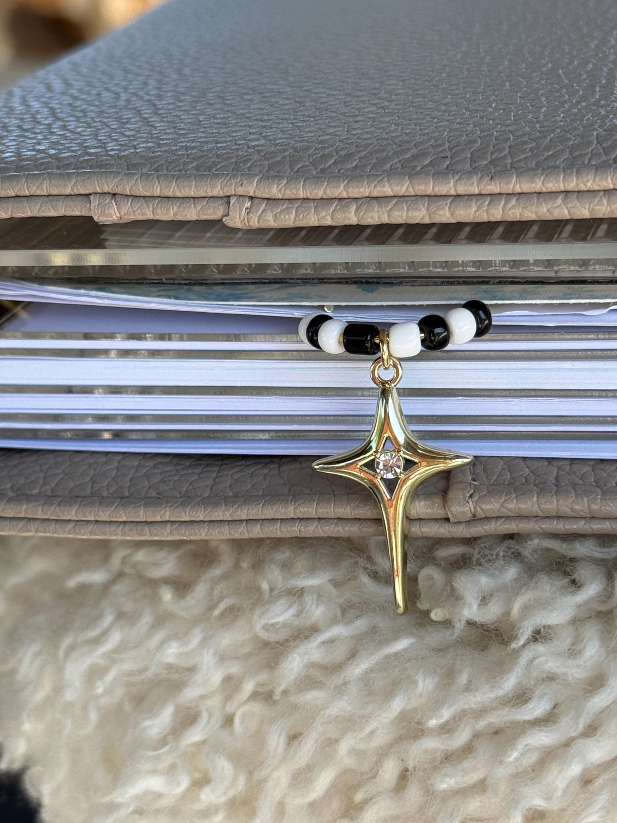 Black & White Star Planner Clip