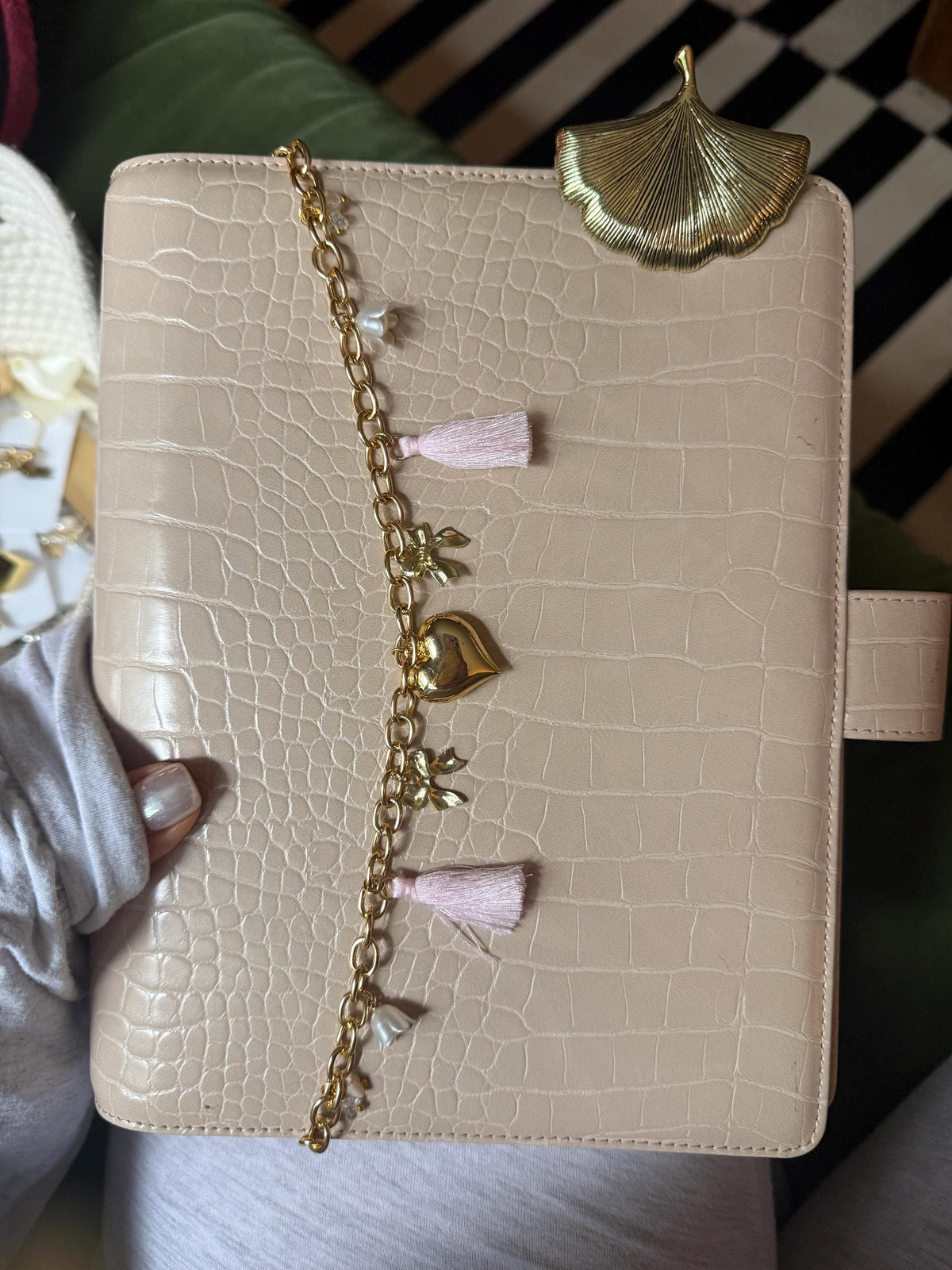 Pink Heart Planner Chain