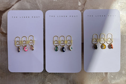 Mini Evil Eye Heart Clip Sets in all three colorways